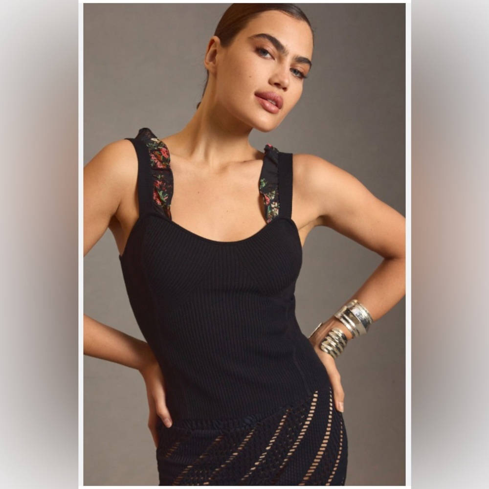 Maeve Ruffle-Strap Sweater Tank XXS